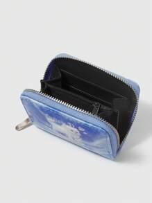 ROMWE Kawaii 1pc Cat-Pattern Minimalist Zipper Coin Purse For Women