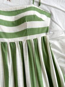 Soleia Western Wear Women,Summer Dresses For Women,Vacation Outfits Woman,Bohemian,Rave Outfit Festival,Concert Outfit Women,Easter Dress Women,Women's Summer Striped Print Backstrap Bow Tied Waist Flare A-Line Long Strap Dress, Tropical Country Style - Multicolor - View 5