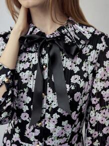 MOTF STUDIO 花卉印花褶饰连衣裙 - 彩色 - 查看 5