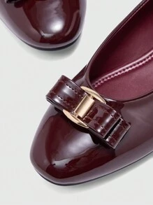 CUCCOO BIZCHIC Women Elegant Vintage Bow Decor Flats, Comfortable Office Commuting Shoes Spring Shoes Spring Break Easter - Coffee Brown - View 5