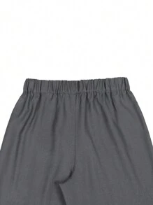Manfinity Hypemode Manfinity Hypemode Elastic Waist Casual Pants, Loose Straight Leg Versatile Fashion Long Pants