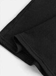 Girlism 青少年女孩 2 件套休闲灰色褶皱长袖修身针织上衣和喇叭裤套装，适合居家和户外、旅行装机场 - 黑色 - 查看 8