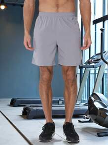 Gym Rark Herren einfarbige, schlichte und modische Lässig Sport Lauf- und Fitness Shorts, graue Shorts - Grau - Übersicht 5