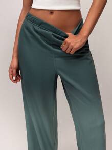 Forever 21 Damen Lässig Farbverlauf Gummizug Taille gerade Bein Jogginghose - Grün - Übersicht 5