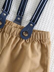 Cozy Pixies 2pcs Infant/Baby Boy Set - Sailboat Print Colorful Striped Collared Long Sleeve Cardigan And Overalls - Multicolor - View 9