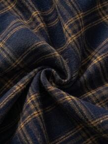 EMERY ROSE Plus Size Women Plaid Long Sleeve Button Down Leisure Shirt Dress For Fall, Winter Women Clothes - Orange - View 3