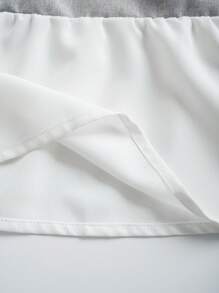 Rusticease 加大码女式乡村撞色拼接水溶蕾丝喇叭袖宽松娃娃衫，夏季女装 - 彩色 - 查看 4