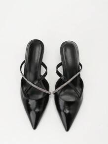 CUCCOO BIZCHIC Women's High Heel Pumps Lolita Style Solid Pink Bow 3D Floral Point Toe Slingback Flat Sandals, Suitable For All Seasons Valentine's Day