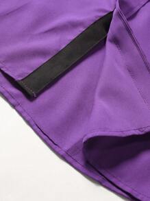 Manfinity Mode Men's Casual Versatile Colorblock Long Sleeve Shirt - Purple - View 6