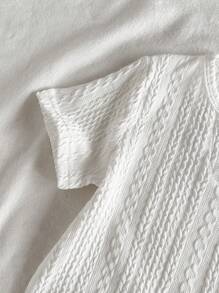 Vintaside Kids 1pc Young Boy Casual Versatile Textured Fabric Short Sleeve Shirt