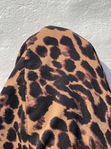 SHEIN PETITE CURVE 加大码豹纹细肩带露背连衣裙，配有可调节腰带和隐形拉链，适合春夏季