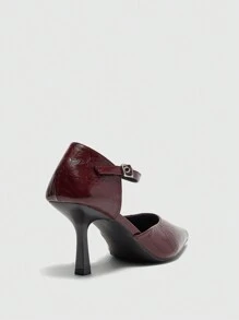 CUCCOO BIZCHIC Women's 2024 New Pointed Toe Thin Strappy Flat Sandals, Stylish And Simple Design, Comfortable To Wear, Suitable For Dresses And High Heels, Spring/Autumn 2024 - Burgundy - View 9