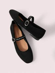 CUCCOO DOLLMOD Cuccoo Flat Round Toe Large Diamond Fashionable Women Loafers - Black - View 9