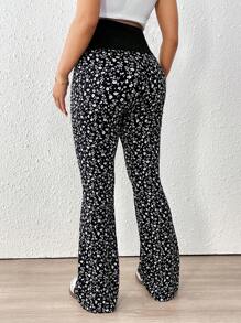 SHEIN 可调节孕妇裤，修身休闲时尚日常穿着 - 黑色 - 查看 2