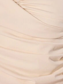 MUSERA Slinky Extreme Ruched Top Romantic Vacation Spring Summer Fall, Autum, Winter, - Cream - View 6