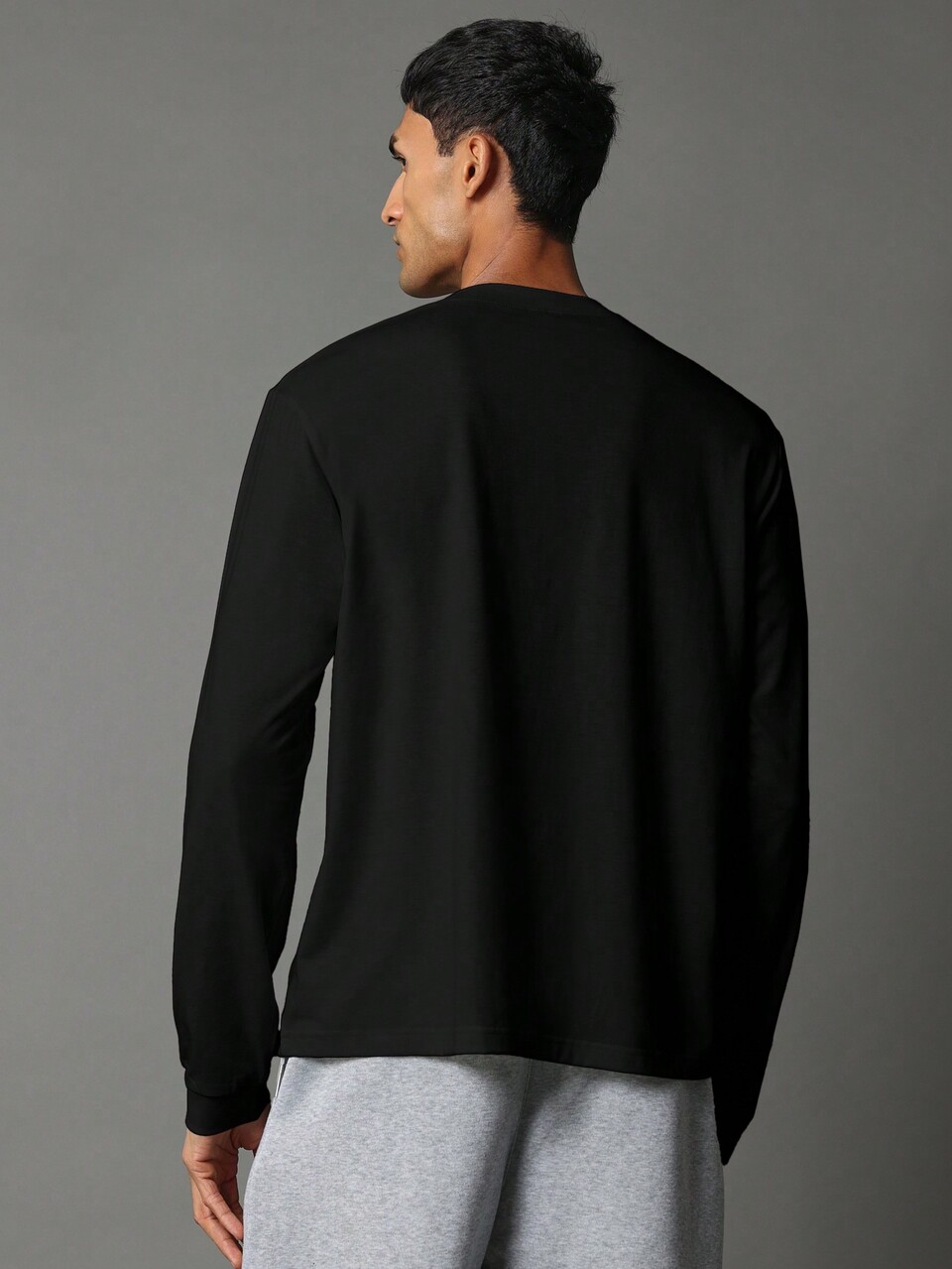 SUMWON Casual Heavyweight Cotton Jersey Long Sleeve T-Shirt