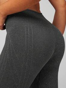 SHEIN Sport Studio Damen Große Größen Shiny Activewear Set mit Trägern