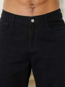 Manfinity Homme Men Straight Leg Loose Fit Casual Jeans With Pockets