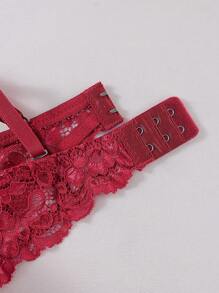 3pcs/Set Women Solid Color Contrast Lace Fashion Bra Sets - Multicolor - View 4