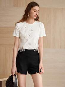 MOTF 花卉贴花修身 T 恤