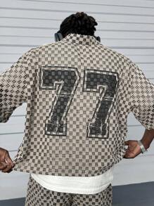 Manfinity VCAY 男士格子宽松梭织短袖衬衫套装