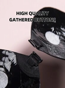 1pc Plus Size Accessories (Self-Adhesive Bra) - Black - View 4