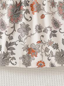 SHEIN 女婴无袖露背花卉和叶子印花连衣裙，舒适、时尚，适合春、夏、秋季，适合居家和户外穿着 - 彩色 - 查看 3