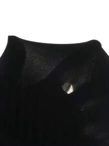 SHEIN Swim Curve 1pc Plus Size Women Hollow Flower Sexy Casual Vacation Beach Cover Up Pants For Summer Beach Vacation - Black - View 6