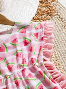 1pc Young Girl Mesh Sheer Cover-Up With Random Print - Multicolor - View 4