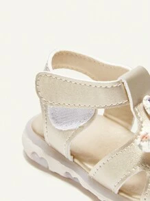 Cozy Pixies Sandalias con diadema dorada para niñas, versátiles para uso en interiores o exteriores