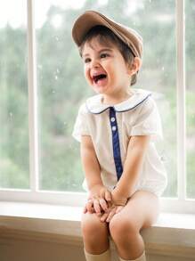 Souflis Souflis Infant Baby Boys' Fashionable Short Sleeve Bodysuit, Summer
