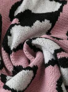 SHEIN Clasi 2024 Neuer modischer Leoparden-Muster Kreuz-Ausschnitt Pulloverkleid für Damen