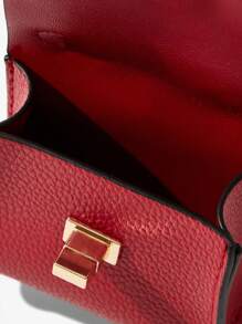 SHEIN SXY Mini Keychain Holder, Portable Small Coin Purse & Earbud Case, Bag Charm Accessories - Burgundy - View 5