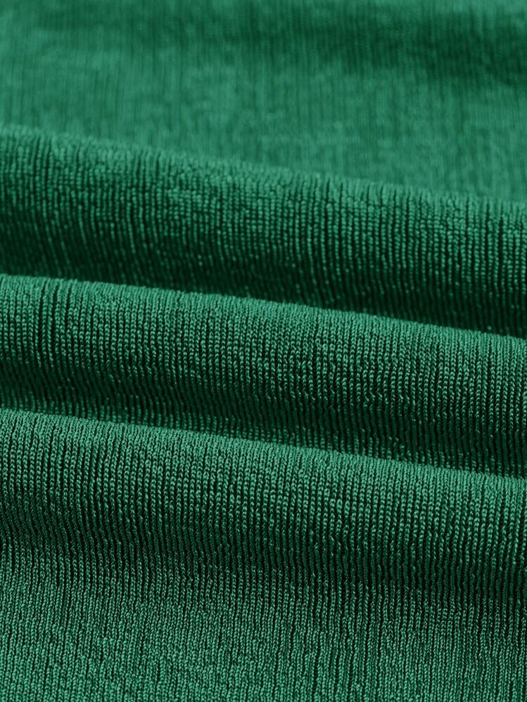 SHEIN ICON Camiseta de tirantes ajustada de unicolor con cuello de pico para mujer - Verde Oscuro - Añade 3