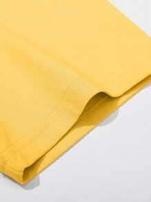 Manfinity Homme Men's Solid Color Casual Simple T-Shirt, Everyday Wear - Yellow - View 4
