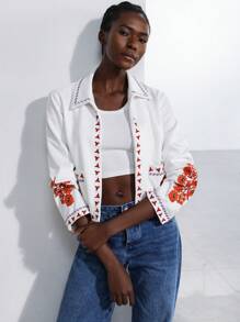 Aveloria Modichic 麂皮领刺绣短夹克外套