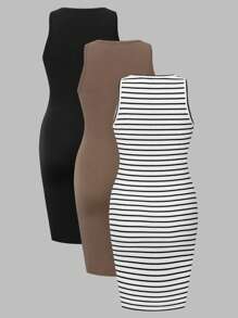 Modmama 孕妇圆领休闲吊带连衣裙孕妇装 - 彩色 - 查看 2