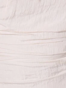 MUSERA 缎面单肩泡泡袖连衣裙，适合春季外出派对、夏季度假等场合 - 杏色 - 查看 6