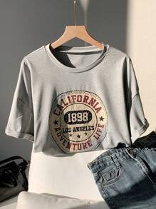 Comfortcana 女士短上衣復古印花t恤