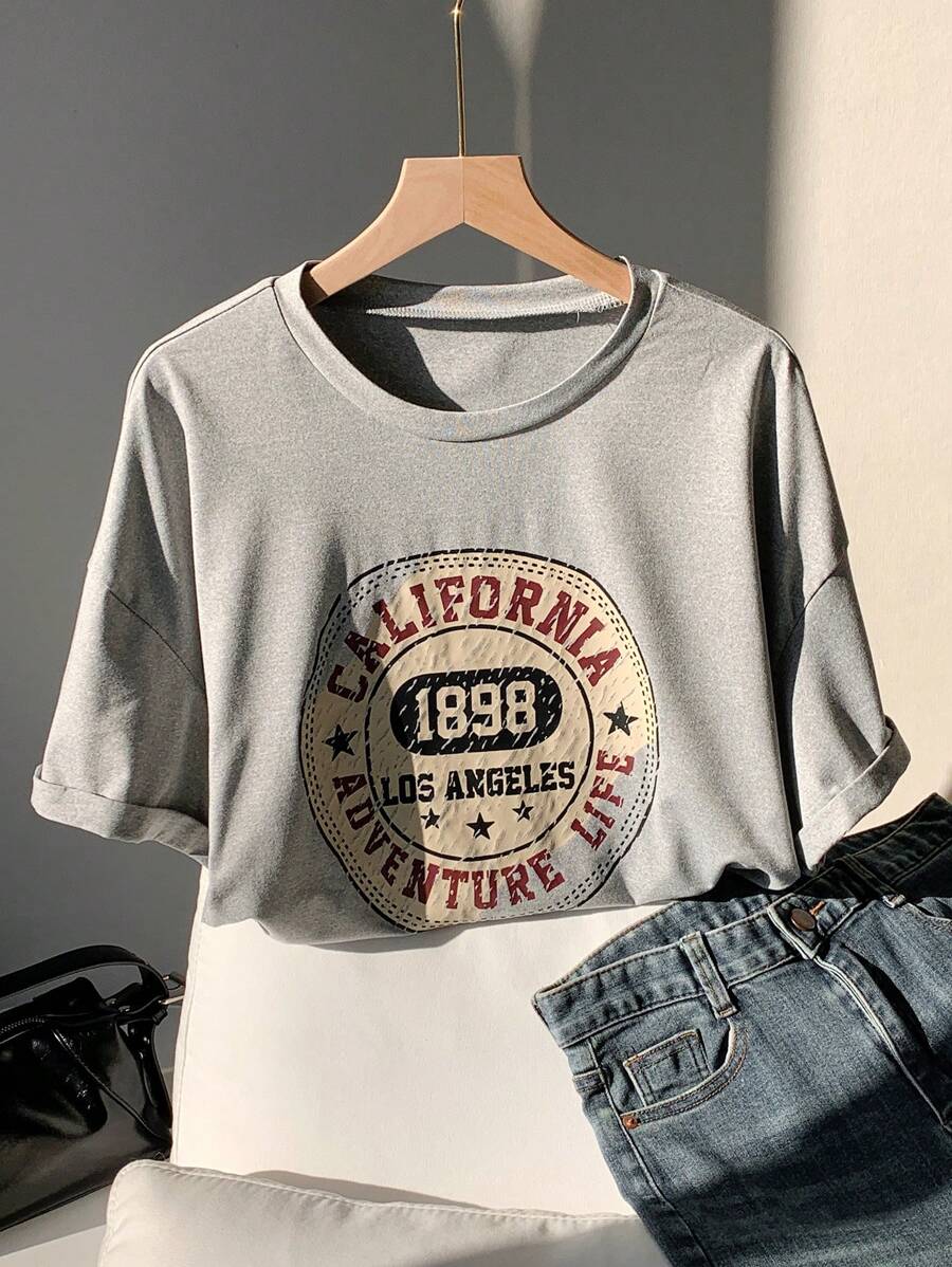 Comfortcana 女士短上衣復古印花t恤