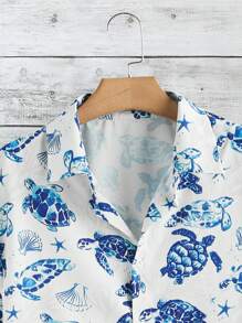 Manfinity RSRT Men Sea Turtle Print Shirt - Multicolor - View 4