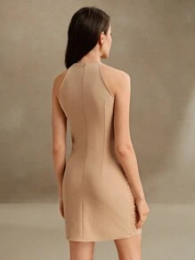 Anewsta 女士中长款串珠连衣裙 夏季服装、情人节服装、约会之夜