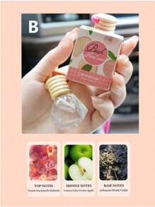 1pc 8ml Peach Flavor Lemon Flavor Sandalwood Flavor Coconut Flavor Car Aroma Pendant Air Freshener To Remove Odor Lasting Fragrance Freshener