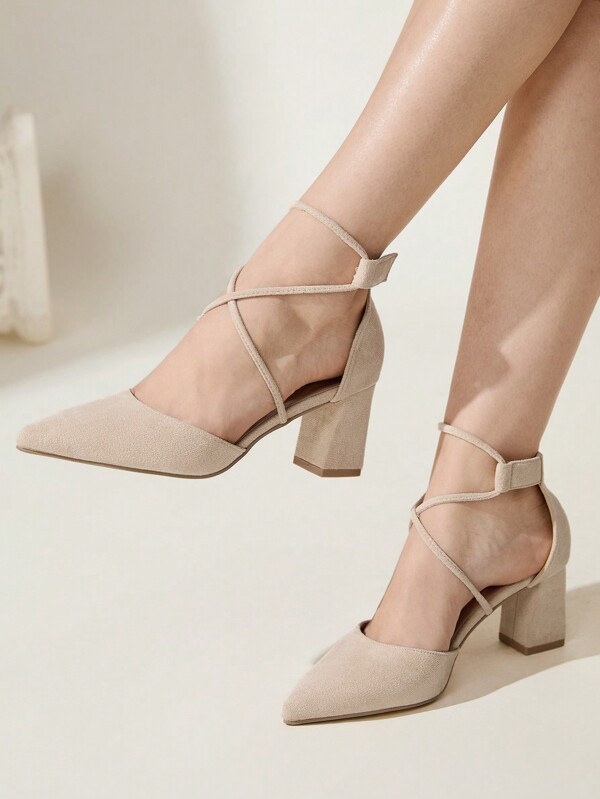 CUCCOO CHICEST Tacones de plataforma con puntera puntiaguda, tira en X, cierre con , para la mujer, para ir al trabajo, citas, fiestas, vacaciones, bodas, Día de San Valentín, primavera, Pascua, baile de graduación