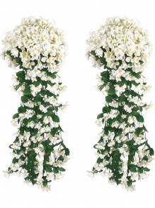 SHEIN 1 束，85 厘米/33.5 英寸紫罗兰吊花人造装饰花瓣丝紫罗兰仿真悬挂植物仿悬挂皇家紫罗兰悬挂紫色人造兰花适用于家庭花园婚礼室内室外装饰