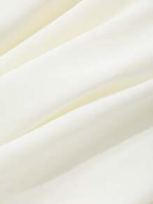 DAZY Women Mid-Calf High Neck Tied Pleated Mesh Solid Color Dress, Perfect For Date Night Prom Dress,Back To School Clothes - Beige - View 10