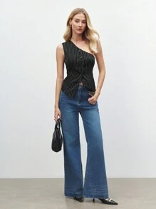 BizChic 女士黑色露肩上衣，适合工作、聚会、约会、情人节、春夏季 - 黑色 - 查看 2