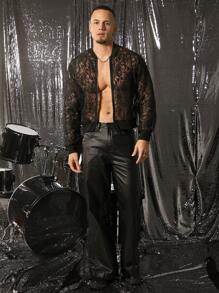FeverCity Men's Loose Lace Rave Long Sleeve Jacket