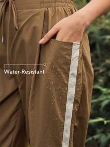 OutZeal Women Water-Resistant High Rise Waist Color Blocking Outdoor Pants Camping Hiking - Olive Green - View 5