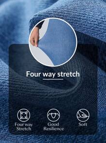 SHEIN Essnce Plus Size Solid Color Stretchy Knit Skinny Jeans, Simple And Fashionable For Casual Daily Wear - Light Wash - View 8